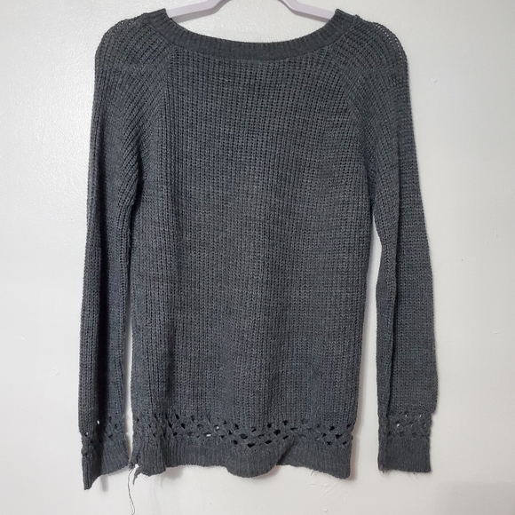 Womens Charcoal Gray Sweater Crew Neck By Brand Say What Sweater XS - Picture 2 of 11